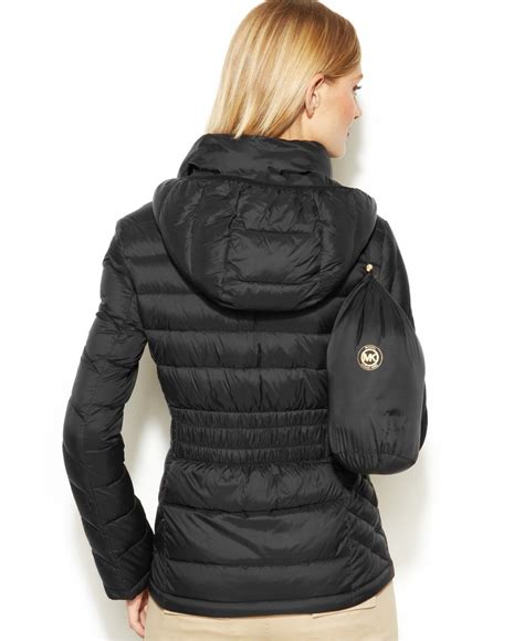 black and gold michael kors jacket|Michael Kors black puffer jacket.